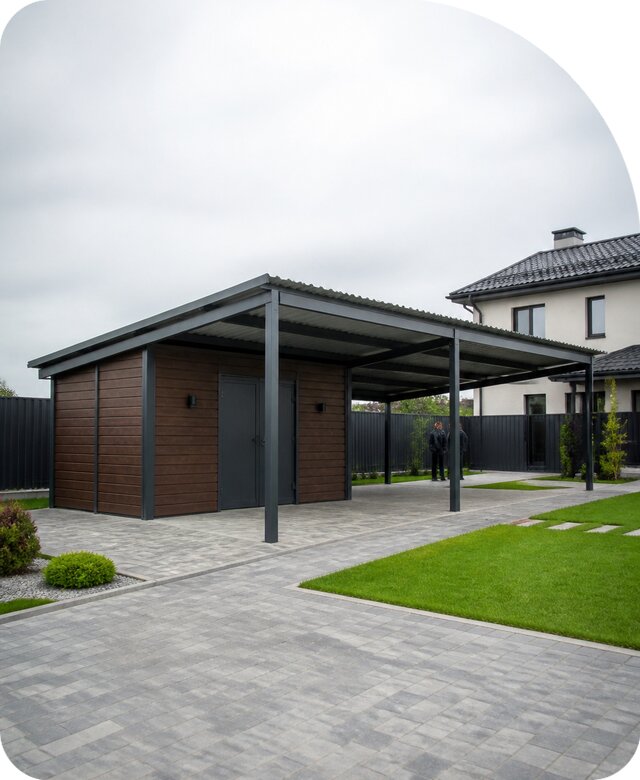 Навес с хозблоком в Фрязине по цене от 254433 р. | РадиДОМА-Фрз